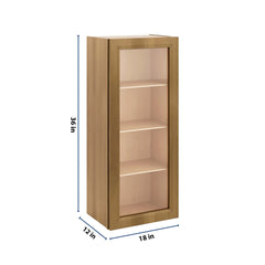 J&K Butterscotch B8 Wall Glass Cabinet - 18" W x 42" H (No Glass Insert)