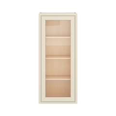 J&K Pearl Glazed H9 Wall Glass Cabinet - 18" W x 42" H (No Glass Insert)