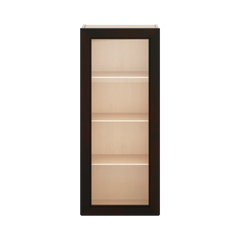 J&K Espresso K8 Wall Glass Cabinet - 18" W x 42" H (No Glass Insert)