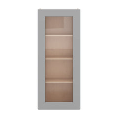 J&K Castle Grey S5 Wall Glass Cabinet - 18" W x 42" H (No Glass Insert)