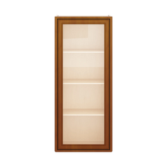 J&K Mocha Glazed K10 Wall Glass Cabinet - 18" W x 42" H (No Glass Insert)