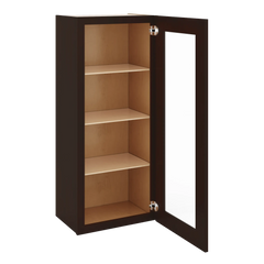 J&K Java Coffee S1 Wall Glass Cabinet - 18" W x 42" H (No Glass Insert)