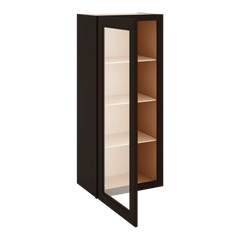 J&K Espresso K8 Wall Glass Cabinet - 18" W x 42" H (No Glass Insert)