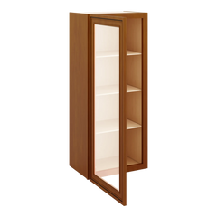 J&K Mocha Glazed K10 Wall Glass Cabinet - 18" W x 42" H (No Glass Insert)