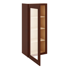 J&K Mahogany J5 Wall Glass Cabinet - 18" W x 42" H (No Glass Insert)