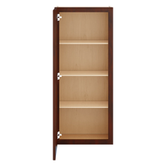 J&K Mahogany J5 Wall Glass Cabinet - 18" W x 42" H (No Glass Insert)