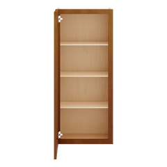 J&K Mocha Glazed K10 Wall Glass Cabinet - 18" W x 42" H (No Glass Insert)