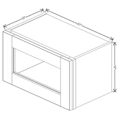 J&K Almond S2 Wall Glass Cabinet - 21" W x 12" H (No Glass Insert)