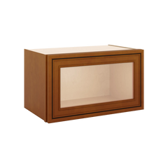 J&K Mocha Glazed K10 Wall Glass Cabinet - 21" W x 12" H (No Glass Insert)