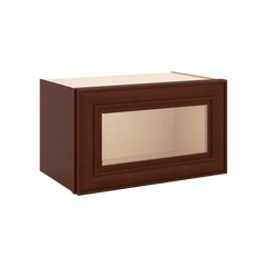 J&K Mahogany J5 Wall Glass Cabinet - 21" W x 12" H (No Glass Insert)