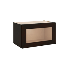 J&K Espresso K8 Wall Glass Cabinet - 21" W x 12" H (No Glass Insert)
