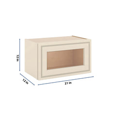 J&K Pearl Glazed H9 Wall Glass Cabinet - 21" W x 12" H (No Glass Insert)