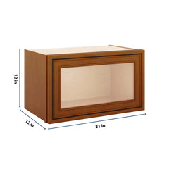 J&K Mocha Glazed K10 Wall Glass Cabinet - 21" W x 12" H (No Glass Insert)