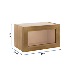 J&K Butterscotch B8 Wall Glass Cabinet - 21" W x 12" H (No Glass Insert)