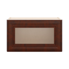 J&K Mahogany J5 Wall Glass Cabinet - 21" W x 12" H (No Glass Insert)