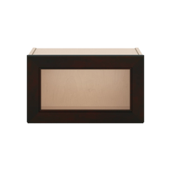 J&K Espresso K8 Wall Glass Cabinet - 21" W x 12" H (No Glass Insert)