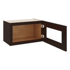 J&K Java Coffee S1 Wall Glass Cabinet - 21" W x 12" H (No Glass Insert)