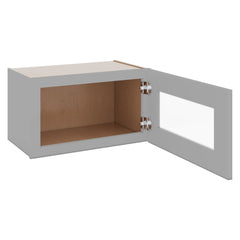 J&K Castle Grey S5 Wall Glass Cabinet - 21" W x 12" H (No Glass Insert)