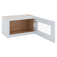 J&K White Shaker S8 Wall Glass Cabinet - 21" W x 12" H (No Glass Insert)