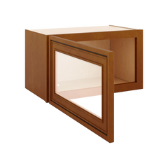 J&K Mocha Glazed K10 Wall Glass Cabinet - 21" W x 12" H (No Glass Insert)