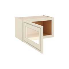 J&K Pearl Glazed H9 Wall Glass Cabinet - 21" W x 12" H (No Glass Insert)