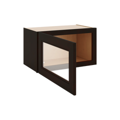 J&K Espresso K8 Wall Glass Cabinet - 21" W x 12" H (No Glass Insert)