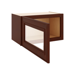 J&K Mahogany J5 Wall Glass Cabinet - 21" W x 12" H (No Glass Insert)