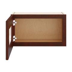 J&K Mahogany J5 Wall Glass Cabinet - 21" W x 12" H (No Glass Insert)