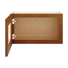 J&K Mocha Glazed K10 Wall Glass Cabinet - 21" W x 12" H (No Glass Insert)