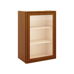 J&K Mocha Glazed K10 Wall Glass Cabinet - 21" W x 30" H (No Glass Insert)