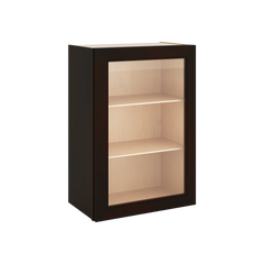J&K Espresso K8 Wall Glass Cabinet - 21" W x 30" H (No Glass Insert)