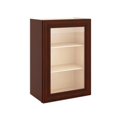 J&K Mahogany J5 Wall Glass Cabinet - 21" W x 30" H (No Glass Insert)
