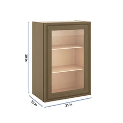 J&K Hazel H8 Wall Glass Cabinet - 21" W x 30" H (No Glass Insert)