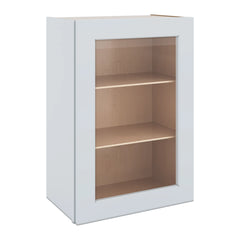 J&K White Shaker S8 Wall Glass Cabinet - 21" W x 30" H (No Glass Insert)