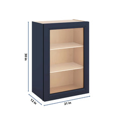 J&K Naval B7 Wall Glass Cabinet - 21" W x 30" H (No Glass Insert)
