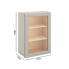J&K Pebble B6 Wall Glass Cabinet - 21" W x 30" H (No Glass Insert)