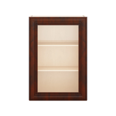 J&K Mahogany J5 Wall Glass Cabinet - 21" W x 30" H (No Glass Insert)