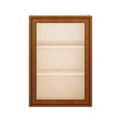 J&K Mocha Glazed K10 Wall Glass Cabinet - 21" W x 30" H (No Glass Insert)