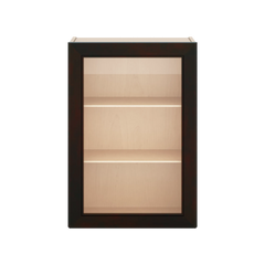 J&K Espresso K8 Wall Glass Cabinet - 21" W x 30" H (No Glass Insert)