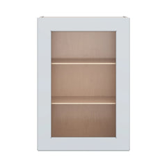 J&K White Shaker S8 Wall Glass Cabinet - 21" W x 30" H (No Glass Insert)
