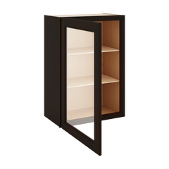 J&K Espresso K8 Wall Glass Cabinet - 21" W x 30" H (No Glass Insert)