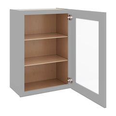 J&K Castle Grey S5 Wall Glass Cabinet - 21" W x 30" H (No Glass Insert)