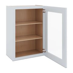 J&K White Shaker S8 Wall Glass Cabinet - 21" W x 30" H (No Glass Insert)