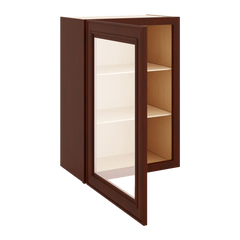 J&K Mahogany J5 Wall Glass Cabinet - 21" W x 30" H (No Glass Insert)