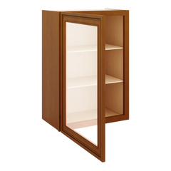 J&K Mocha Glazed K10 Wall Glass Cabinet - 21" W x 30" H (No Glass Insert)