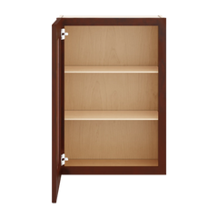 J&K Mahogany J5 Wall Glass Cabinet - 21" W x 30" H (No Glass Insert)