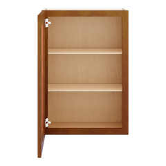 J&K Mocha Glazed K10 Wall Glass Cabinet - 21" W x 30" H (No Glass Insert)