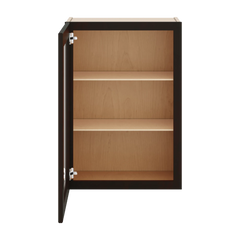 J&K Espresso K8 Wall Glass Cabinet - 21" W x 30" H (No Glass Insert)