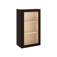 J&K Espresso K8 Wall Glass Cabinet - 21" W x 36" H (No Glass Insert)