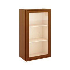 J&K Mocha Glazed K10 Wall Glass Cabinet - 21" W x 36" H (No Glass Insert)